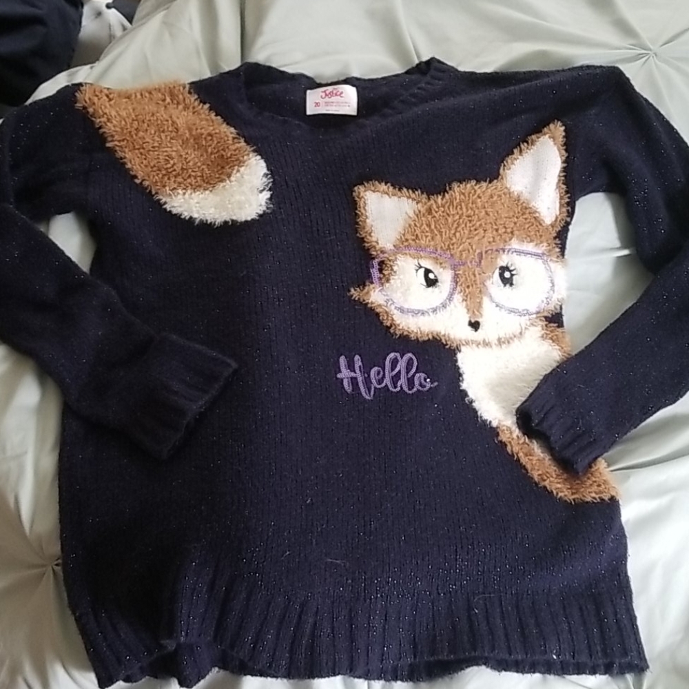 Girls super cute Fox Long Sweater